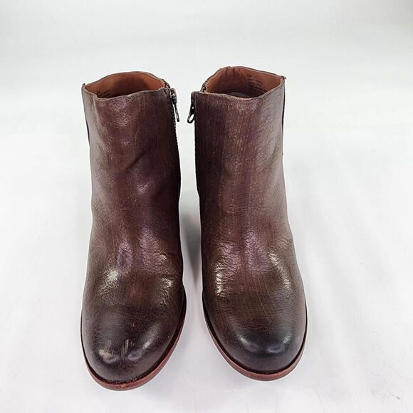 Kork-Ease Natalya High Heel Bootie US 6.5 M Brown Leather Zip Boots - Picture 3 of 10